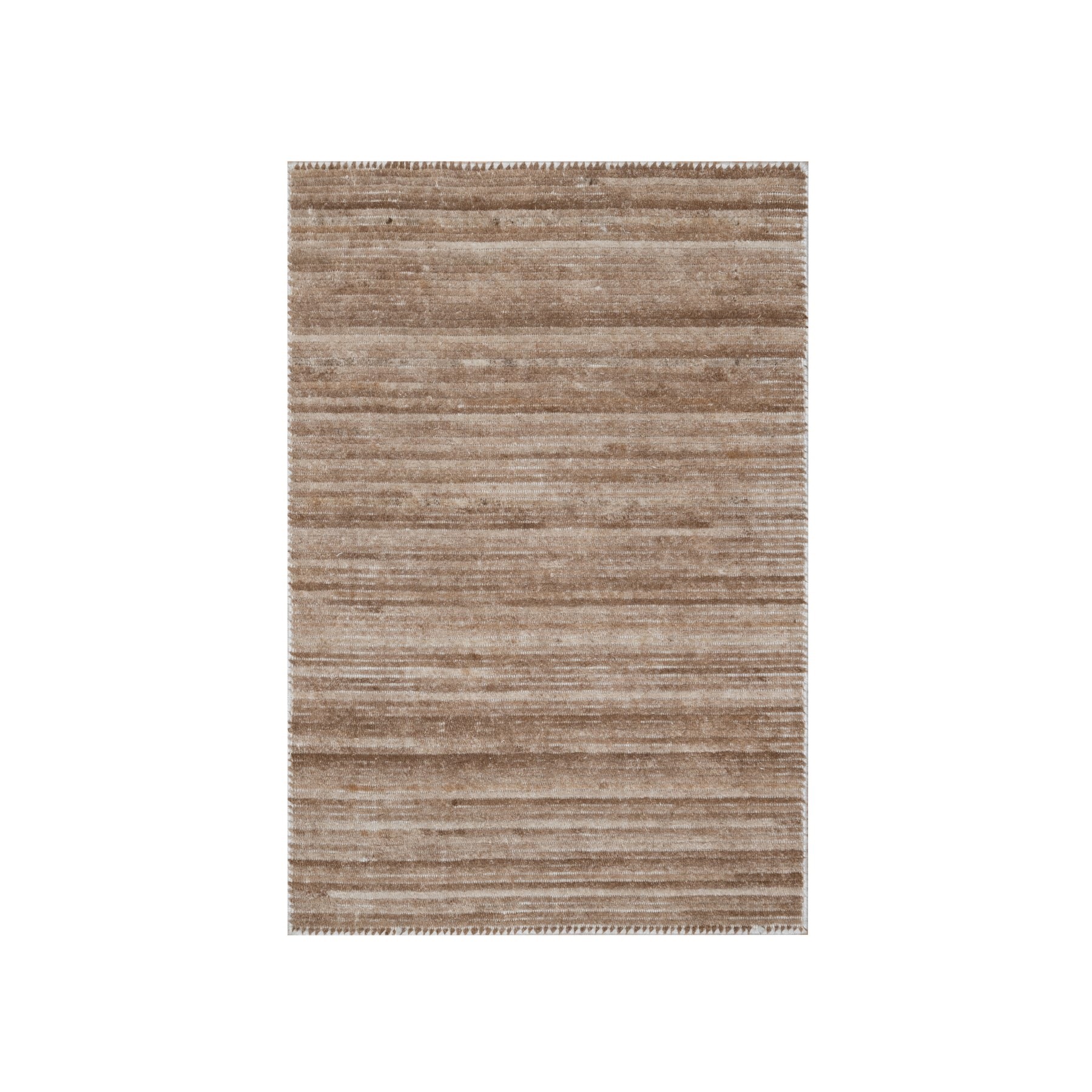 2'x3' Coconut Brown, Variegated Textured Modern Design, Indoor, Outdoor, Hand Loomed, Thick and Plush, Mat, Sample, Oriental Rug 